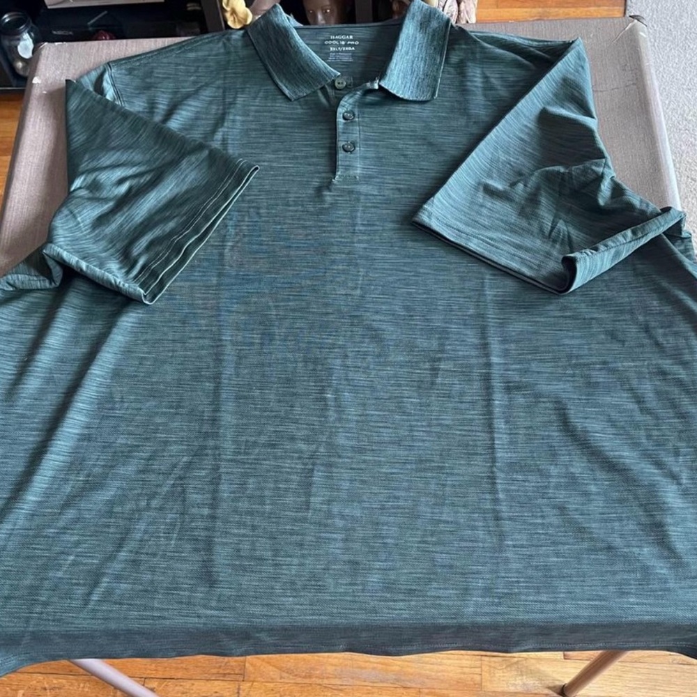 Men’s Big & Tall Green Haggar Cool 18 Pro Top